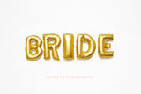 Bachelorette decor BRIDE Gold letter balloons