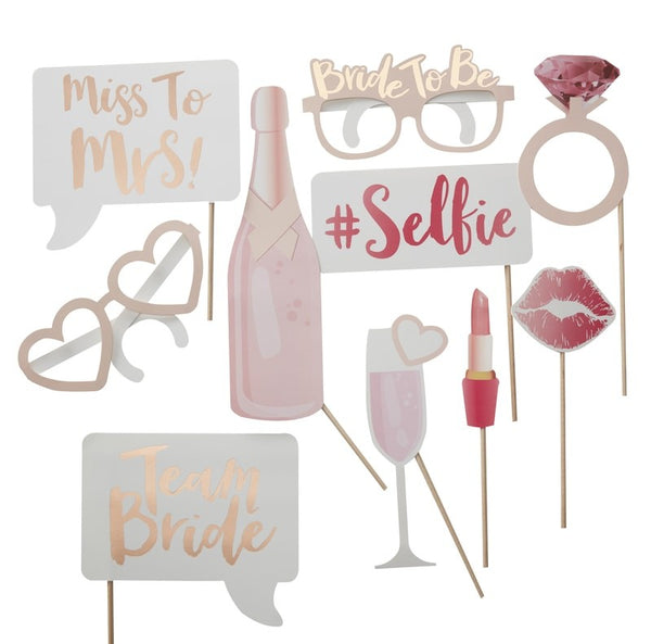 bride to be photo booth props team bride 
