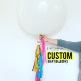 Custom 3' latex balloon with tassel tail