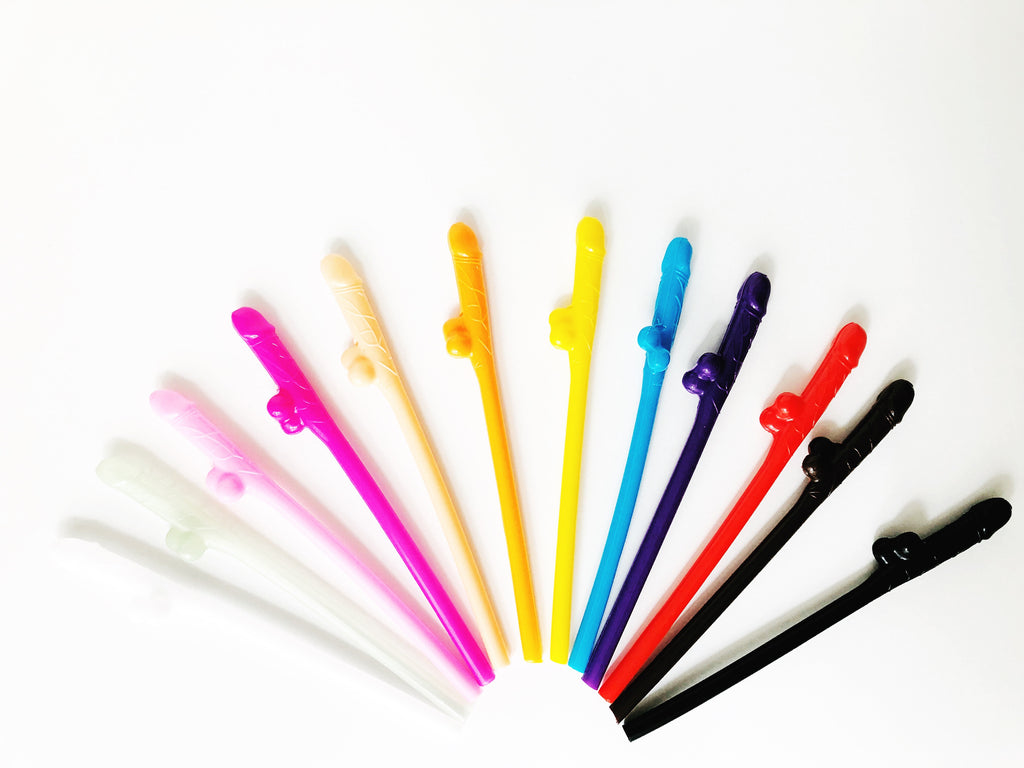 Multicolored Penis straws (12 Pack)