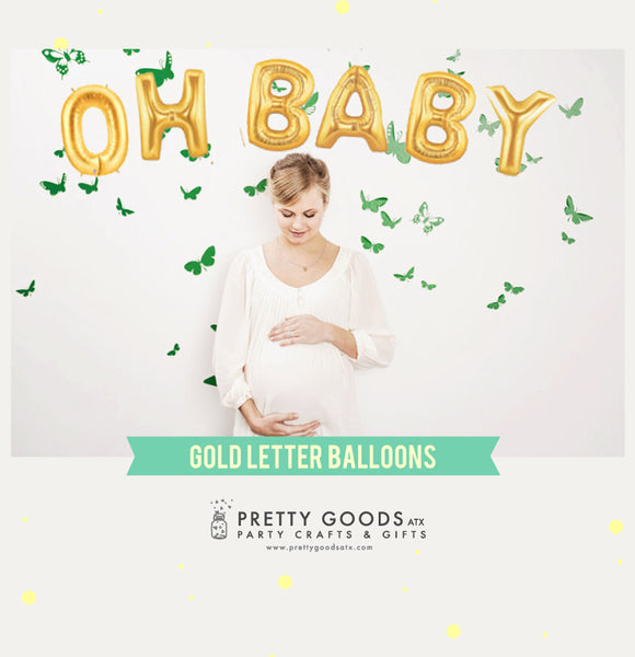 OH BABY letter balloons, baby balloon banner